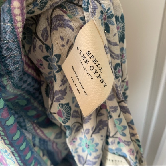 SPELL Dahlia Gown in Dusty Blue - Picture 6 of 8